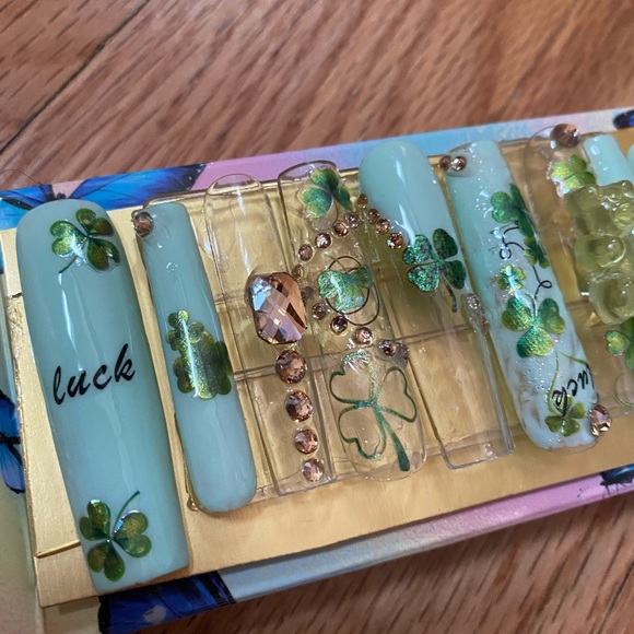 Shamrock ☘️ Spring Time Xl Nails - Picture 4 of 5